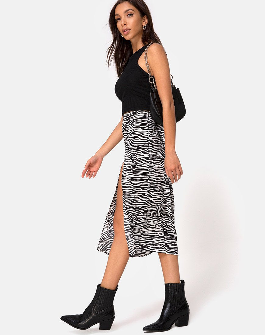 Immagine di Saika Midi Skirt in Classic Zebra