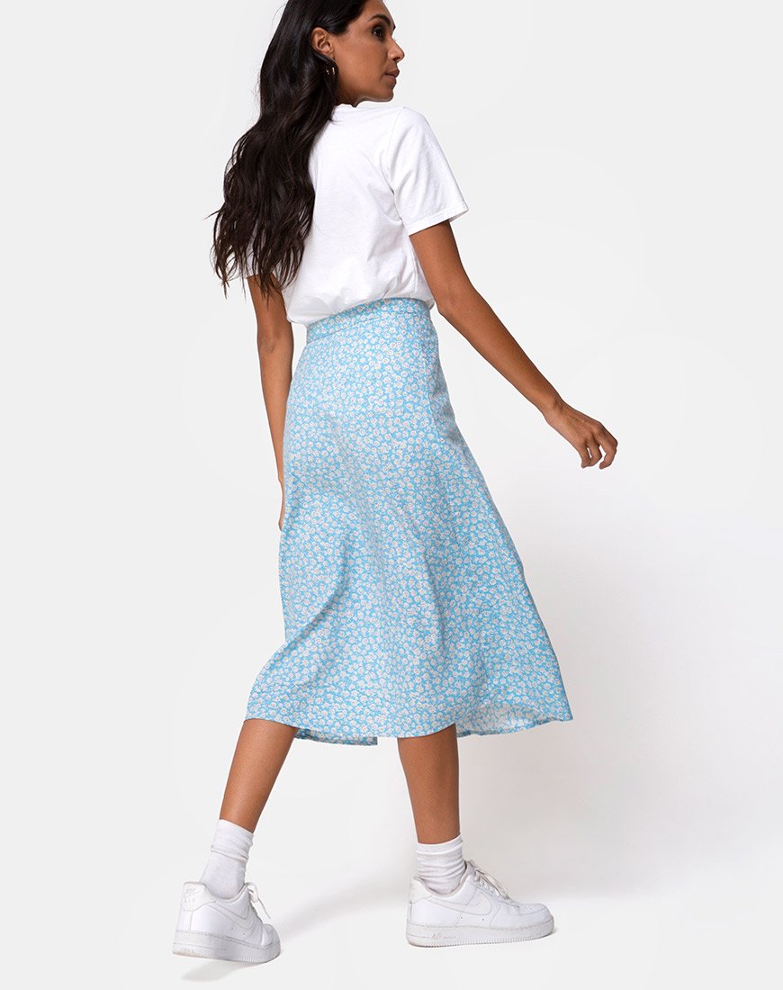 Gonna Saika Midi in Ditsy Rose Blu