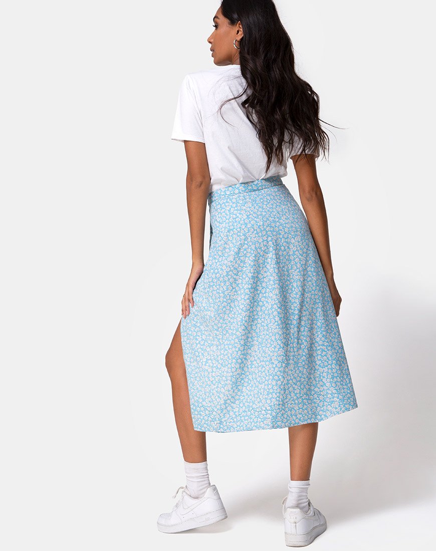 Immagine di Saika Midi Skirt in Ditsy Rose Blu