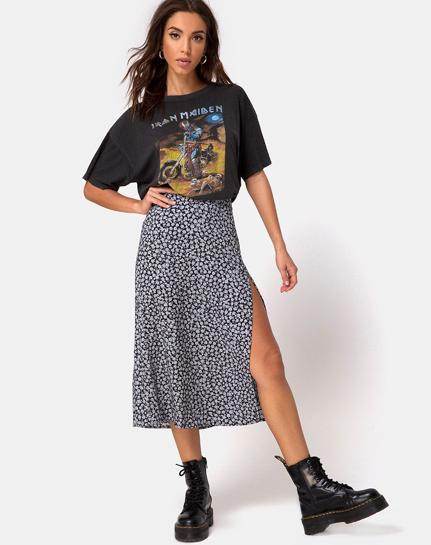 Gonna Saika Midi in Ditsy Rose Nero
