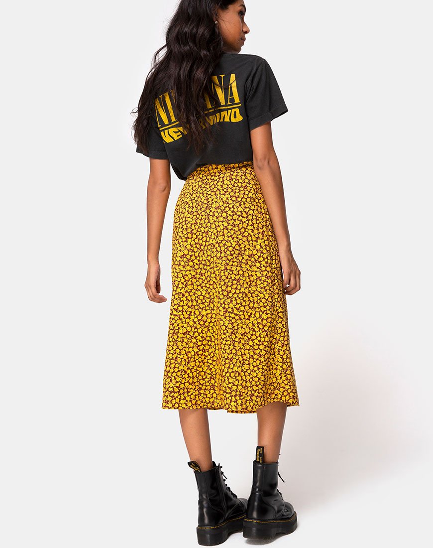 Immagine di Saika Midi Gonna in Ditsy Rose Marigold