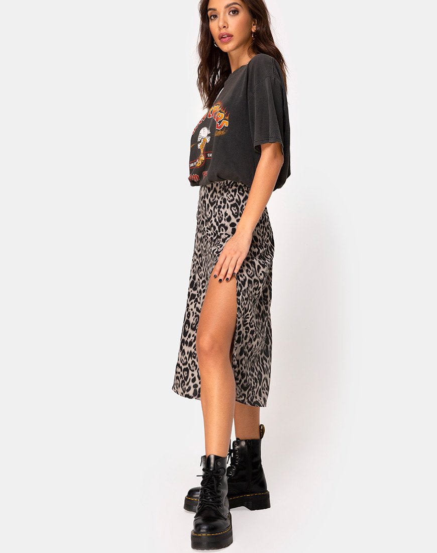 Immagine di Saika Midi Skirt in grigio leopardo