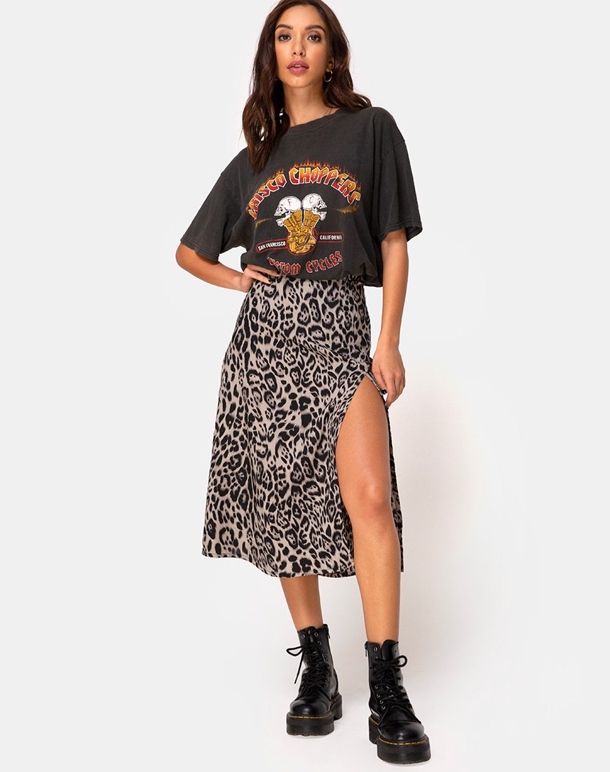 Immagine di Saika Midi Skirt in grigio leopardo