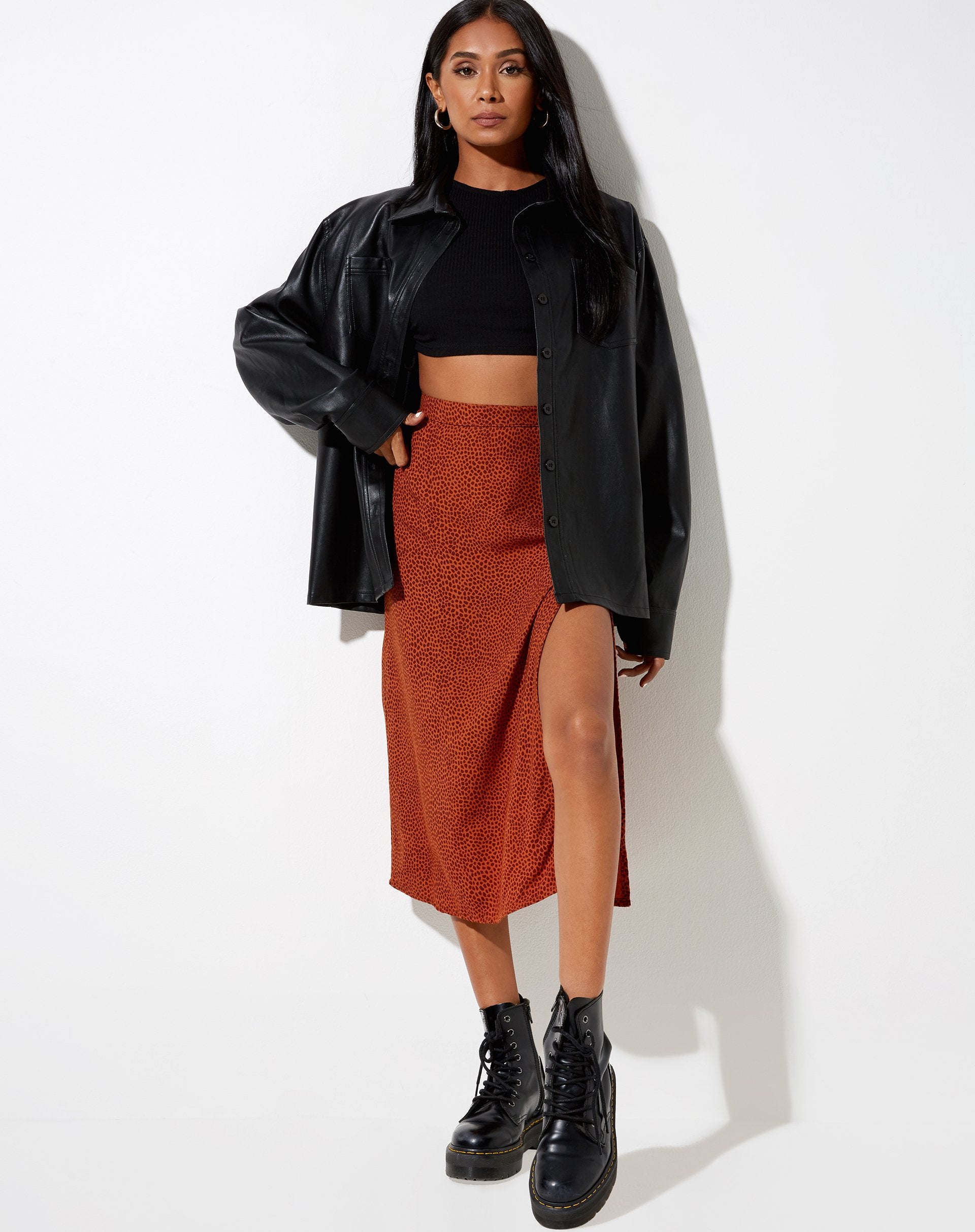 Immagine di Saika Gonna Midi in Mini Croc Brown
