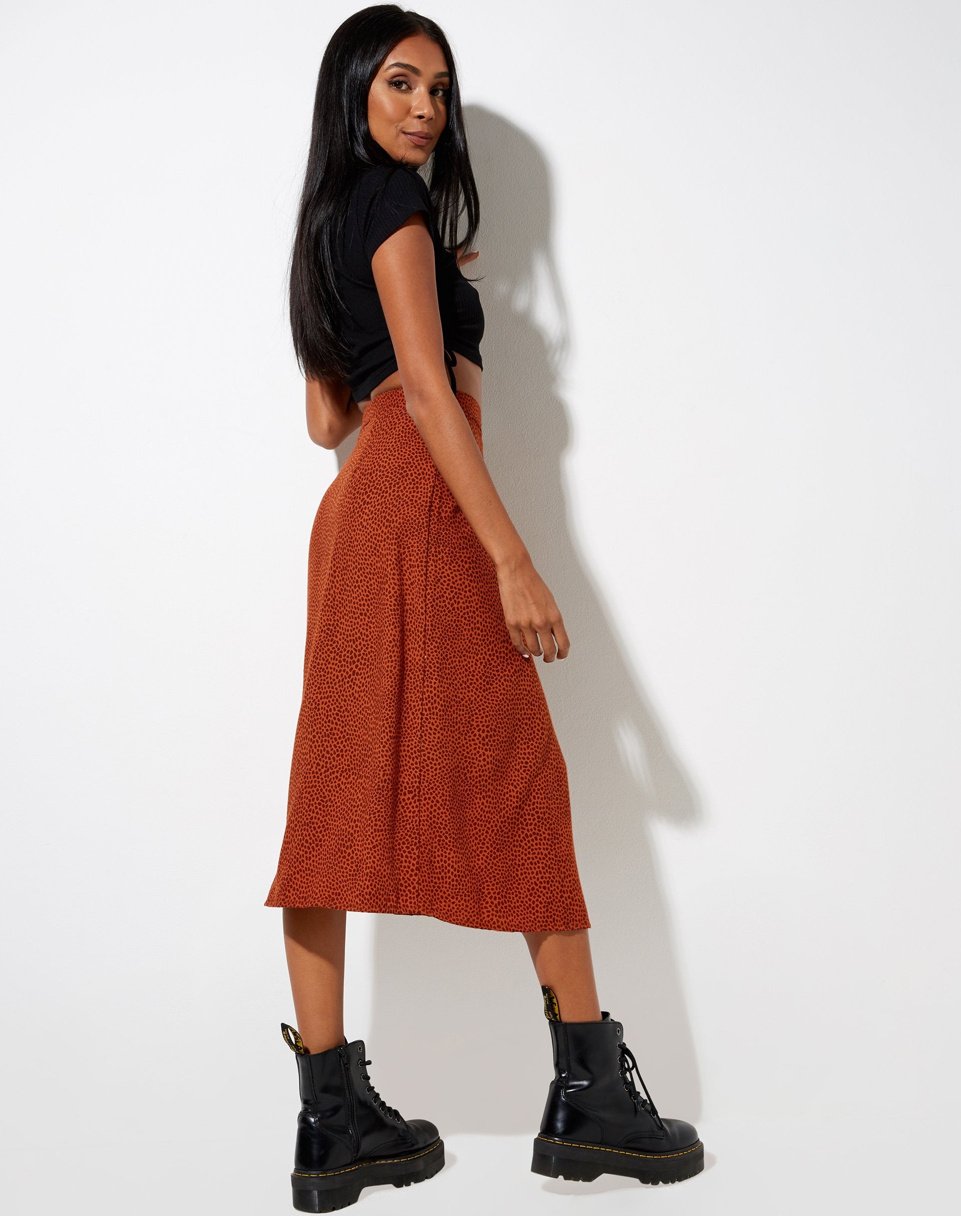 Immagine di Saika Gonna Midi in Mini Croc Brown