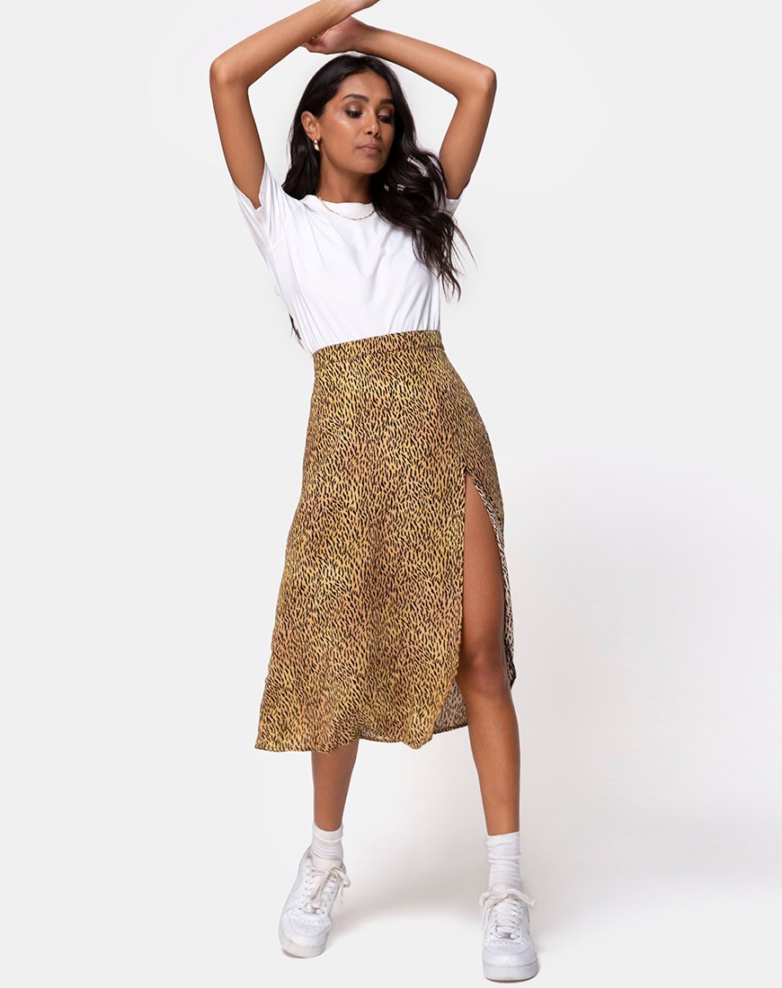 Immagine di Saika Gonna midi in mini tigre marrone