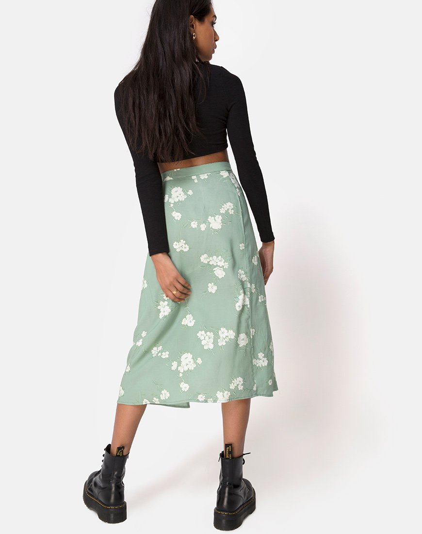 Immagine di Saika Midi Skirt in Mono Flower Green