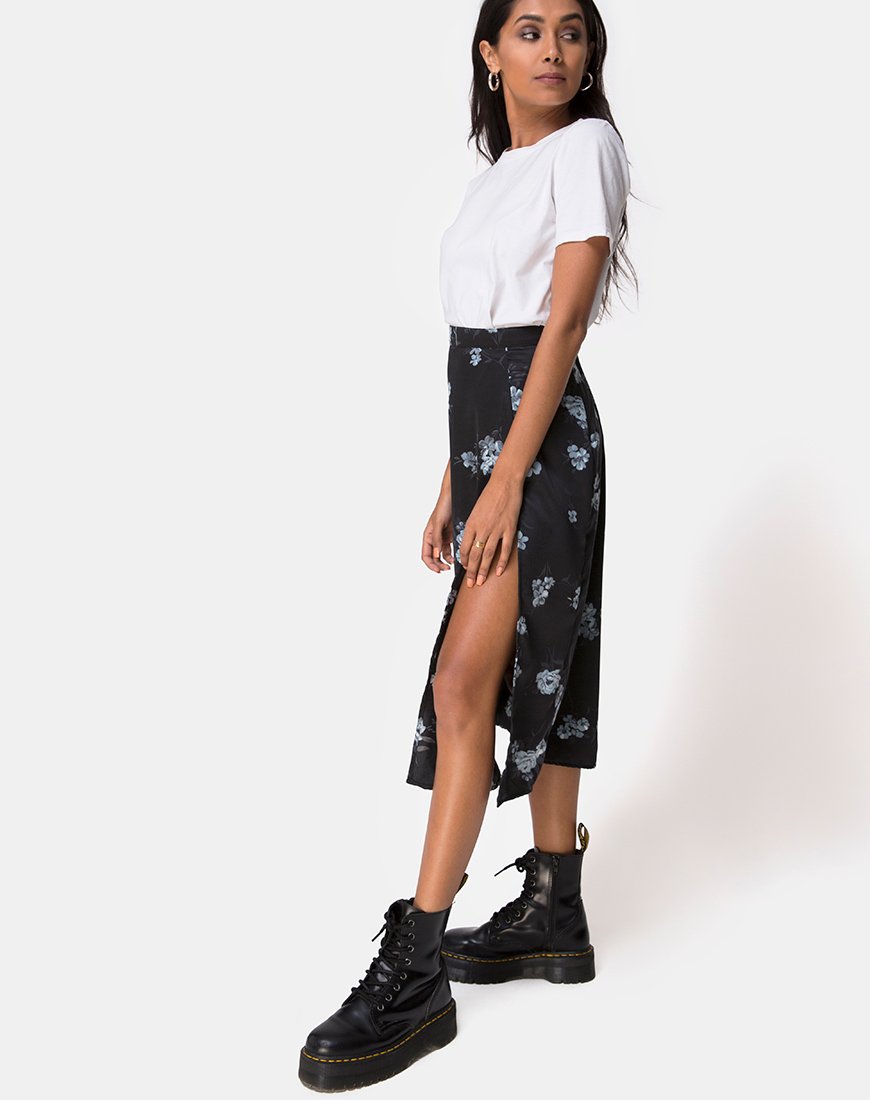 Immagine di Saika Gonna Midi in Mono Flower Nero