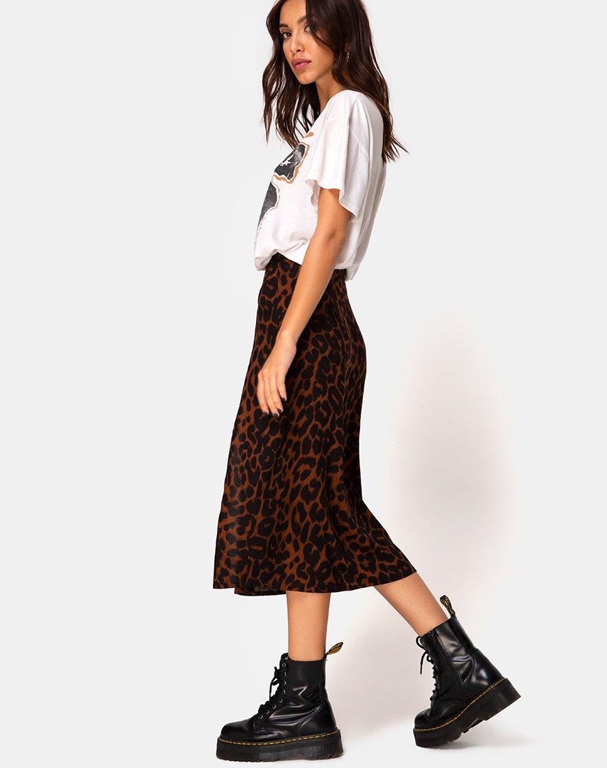 Immagine di Saika Gonna in marrone giaguaro oversize