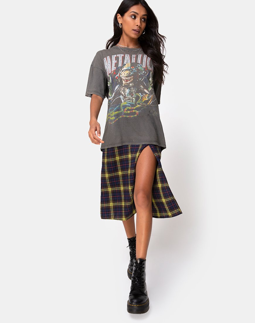 Gonna Saika in Plaid Marrone Giallo Check