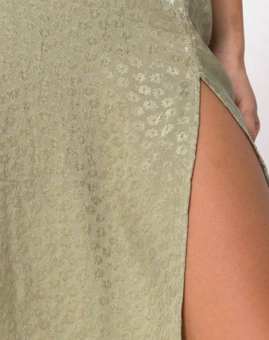 Immagine di Saika Gonna midi in raso Ditsy Rose Sage