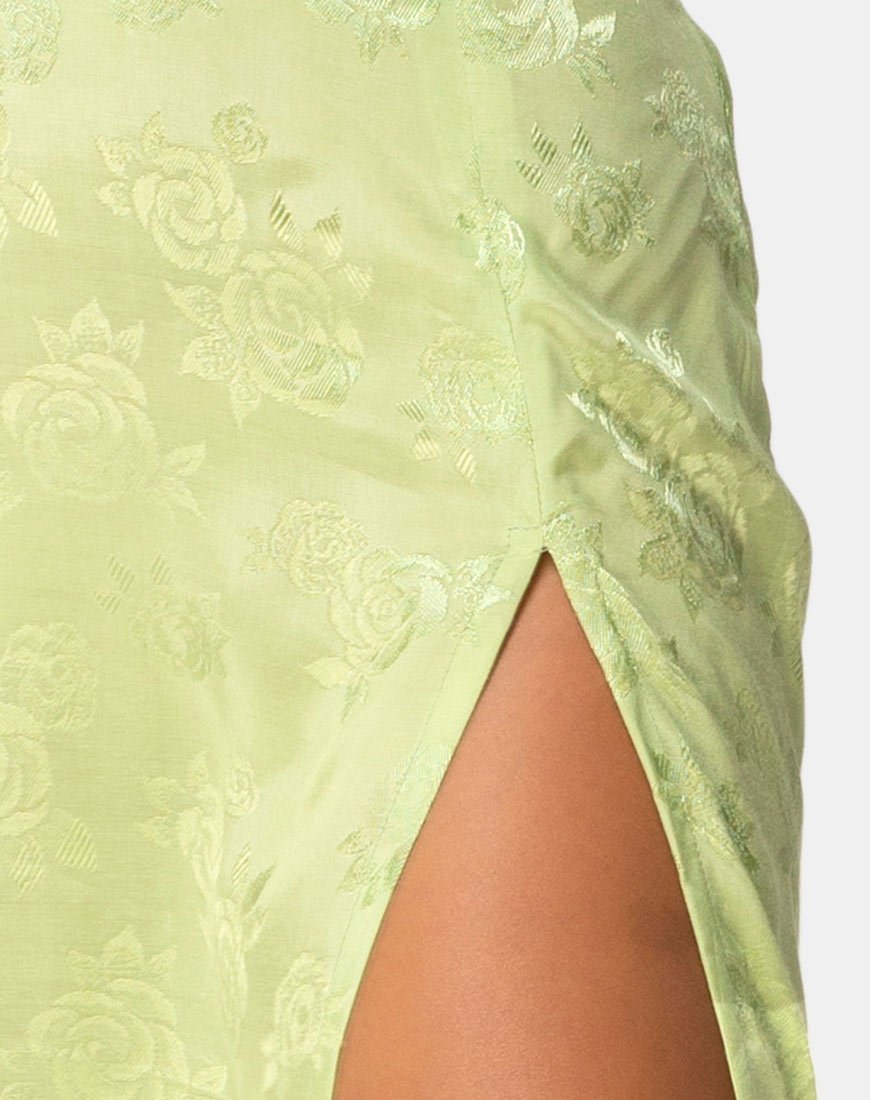 Immagine di Saika Gonna midi in raso rosa lime