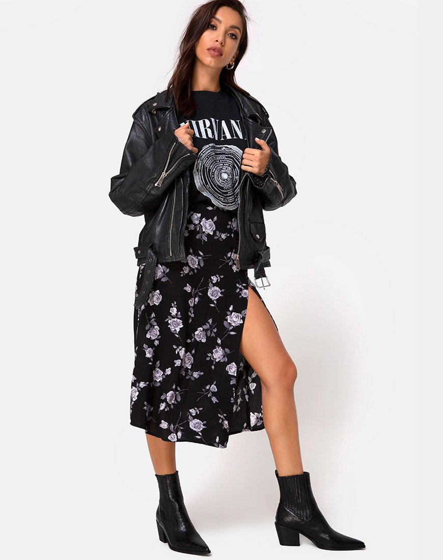 Immagine di Saika Gonna Midi in Bianco Rosa Nero