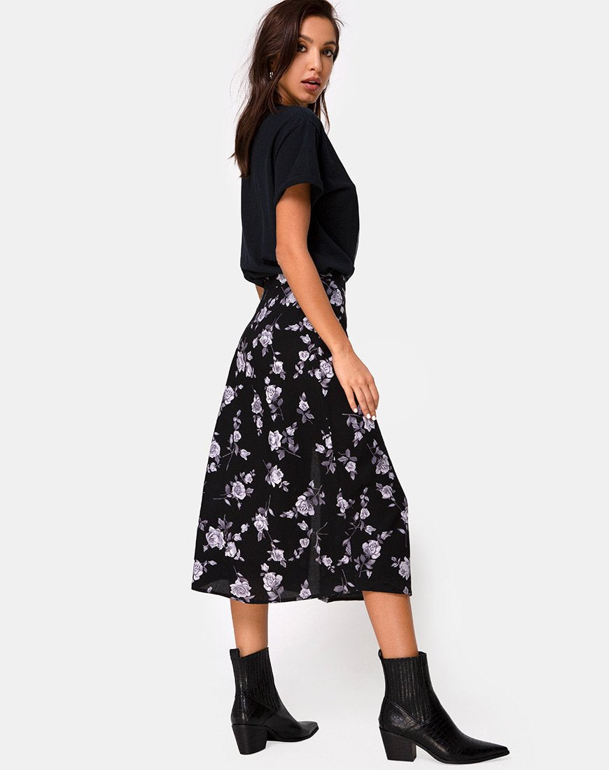 Immagine di Saika Gonna Midi in Bianco Rosa Nero