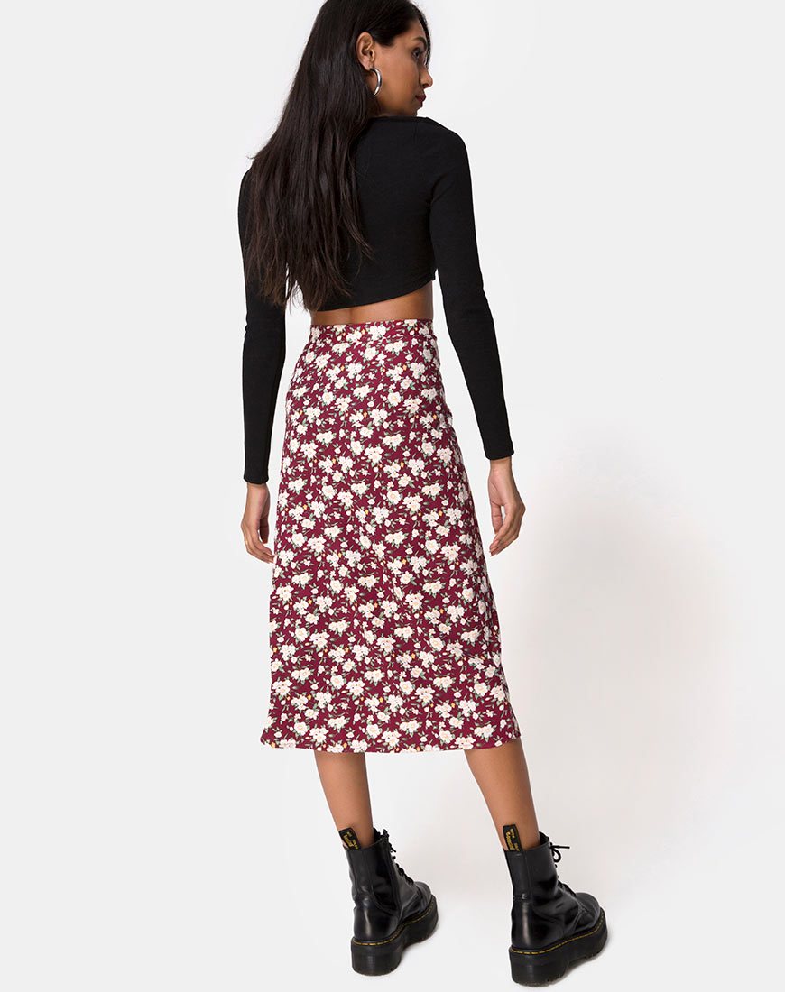 Immagine di Saika Gonna midi in Wild Fleur Maroon