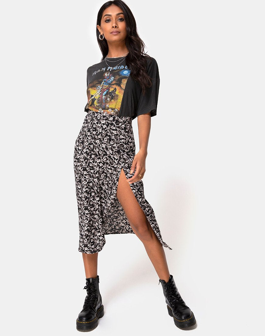 Immagine di Saika Midi Skirt in Wild Tulip Nero