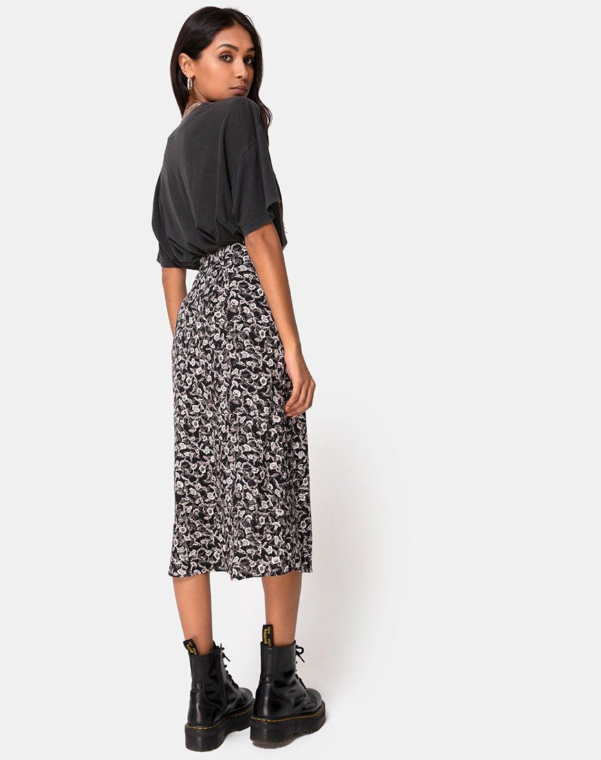 Gonna Saika Midi in Wild Tulip Nero