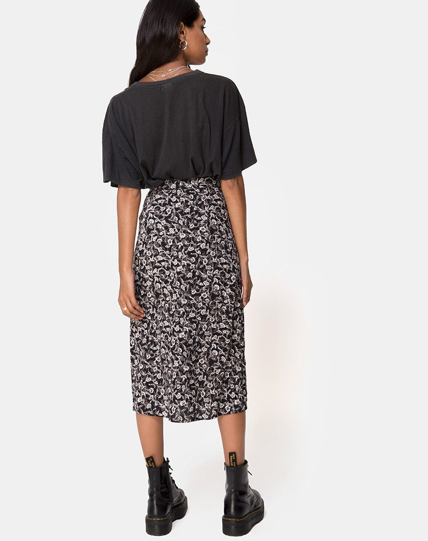 Immagine di Saika Midi Skirt in Wild Tulip Nero