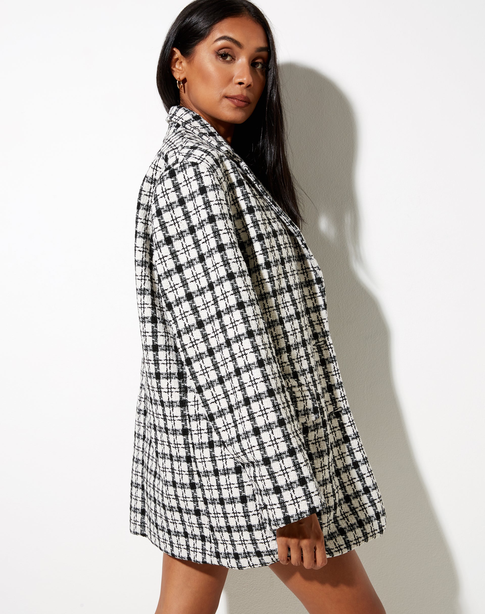 Immagine di Saken Blazer in bianco e nero check