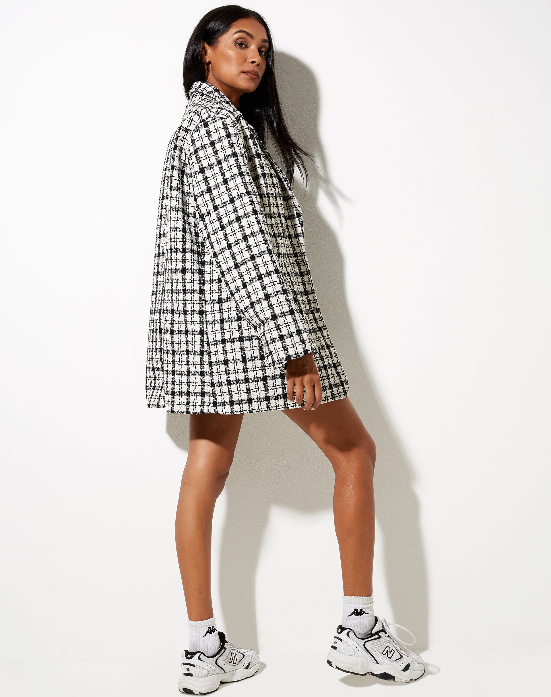 Immagine di Saken Blazer in bianco e nero check
