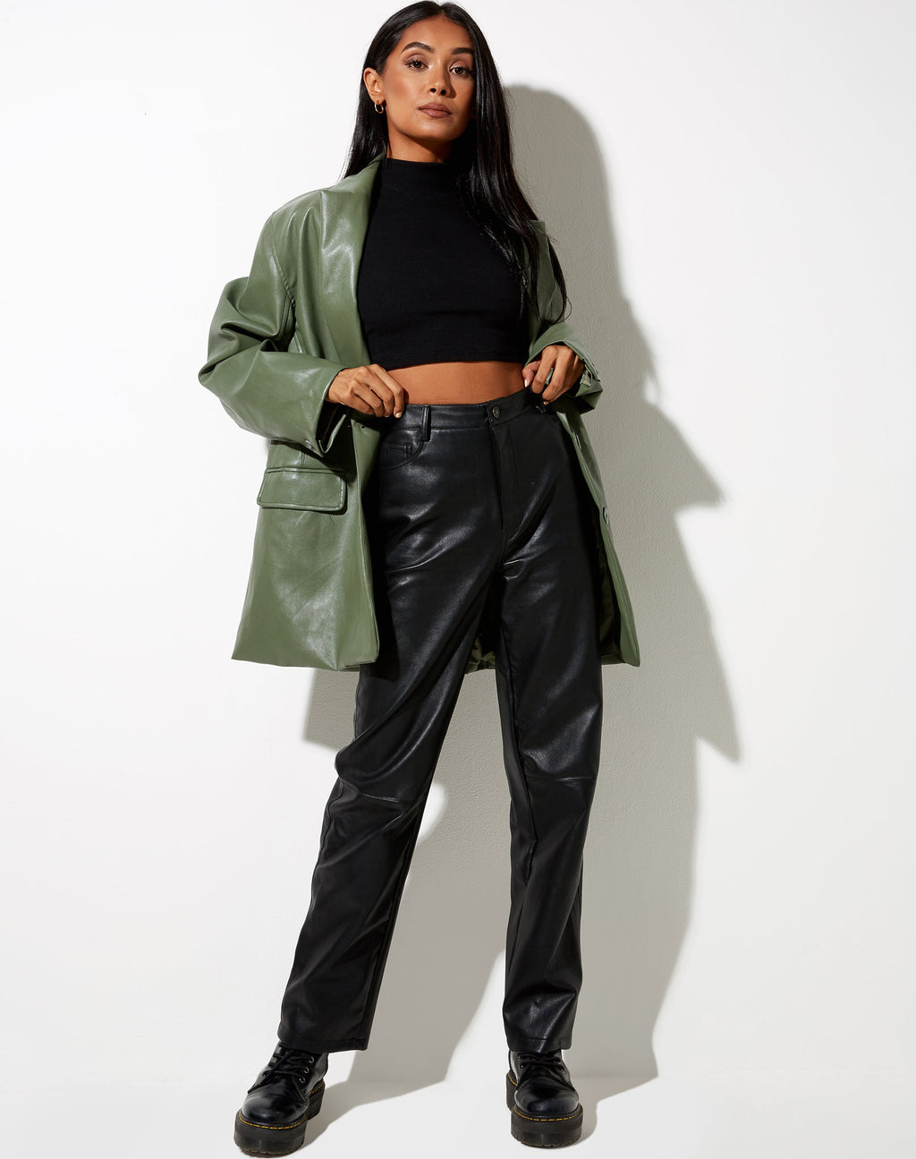 Saken Blazer in verde Pu