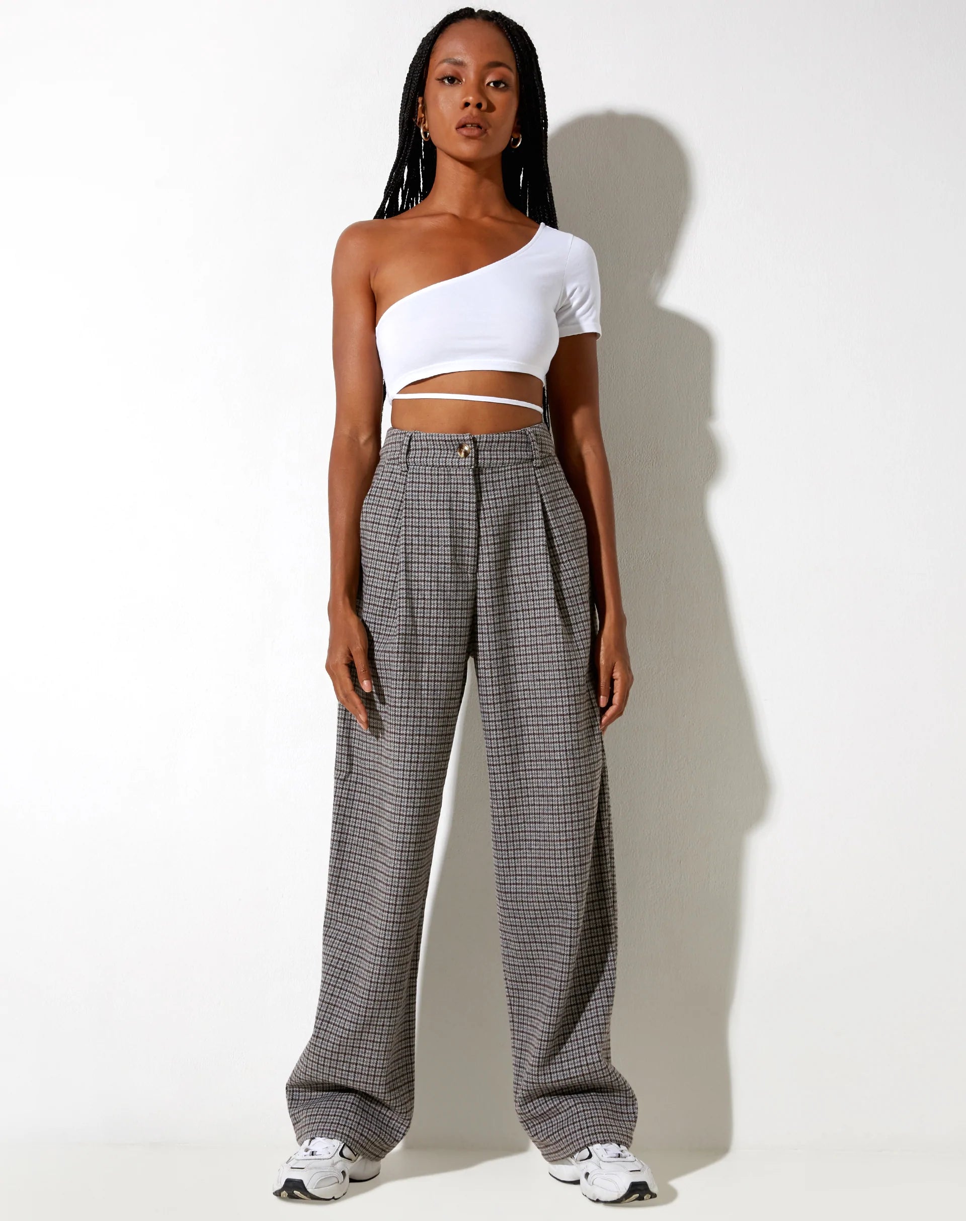 Immagine del pantalone Sakila in lana grigio e nero