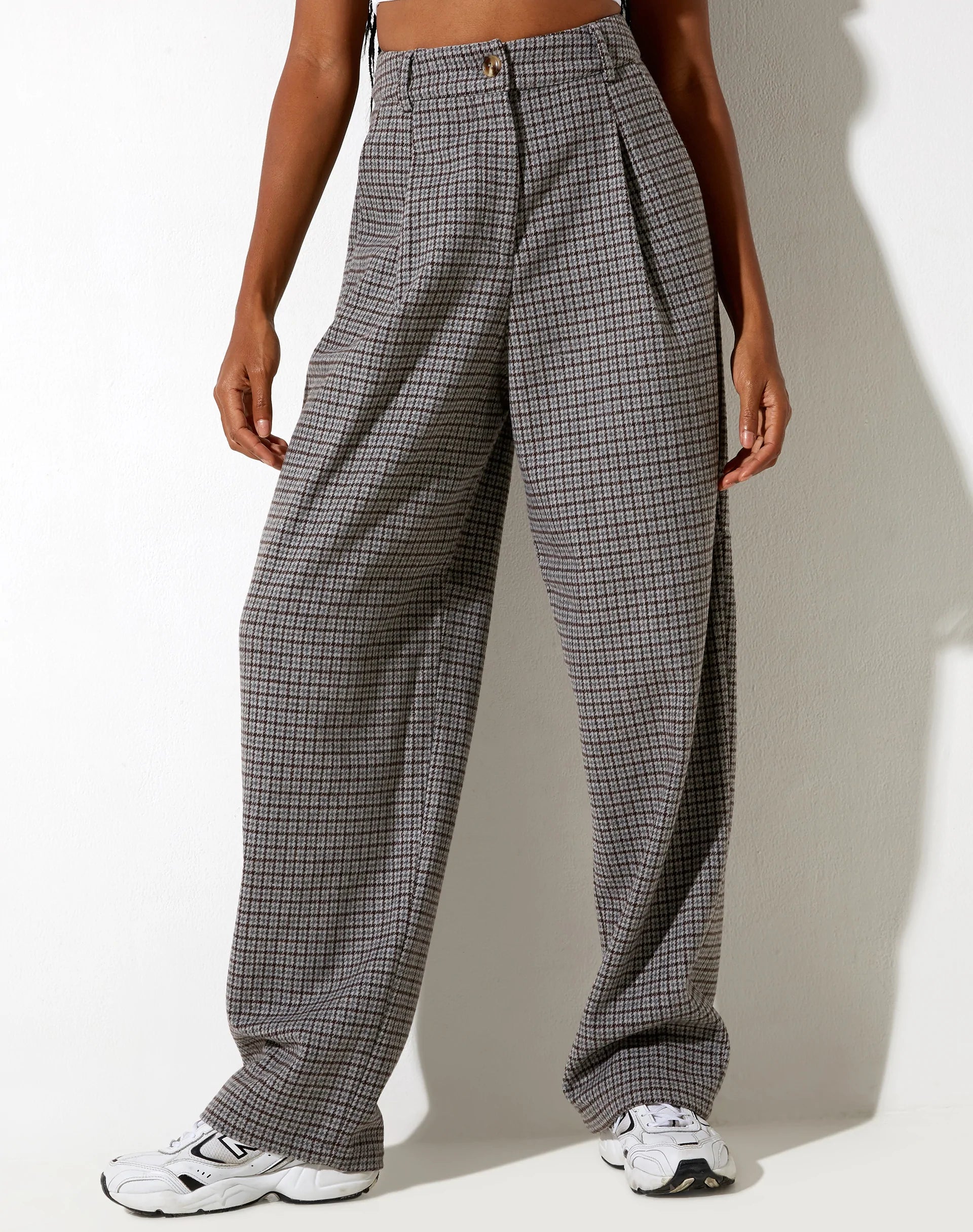 Immagine del pantalone Sakila in lana grigio e nero