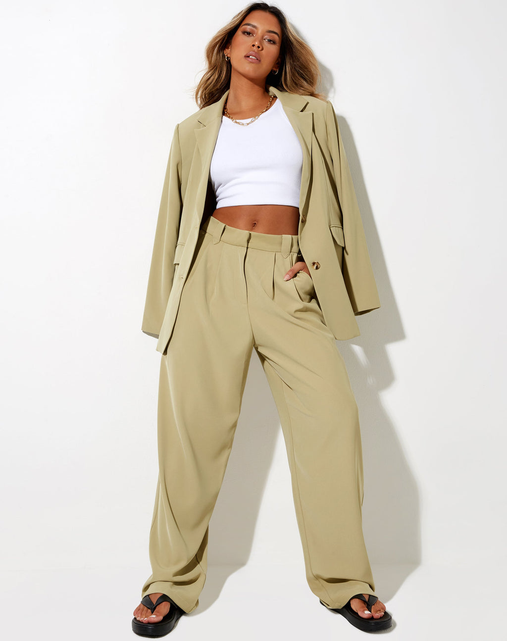 Pantaloni Sakila in verde