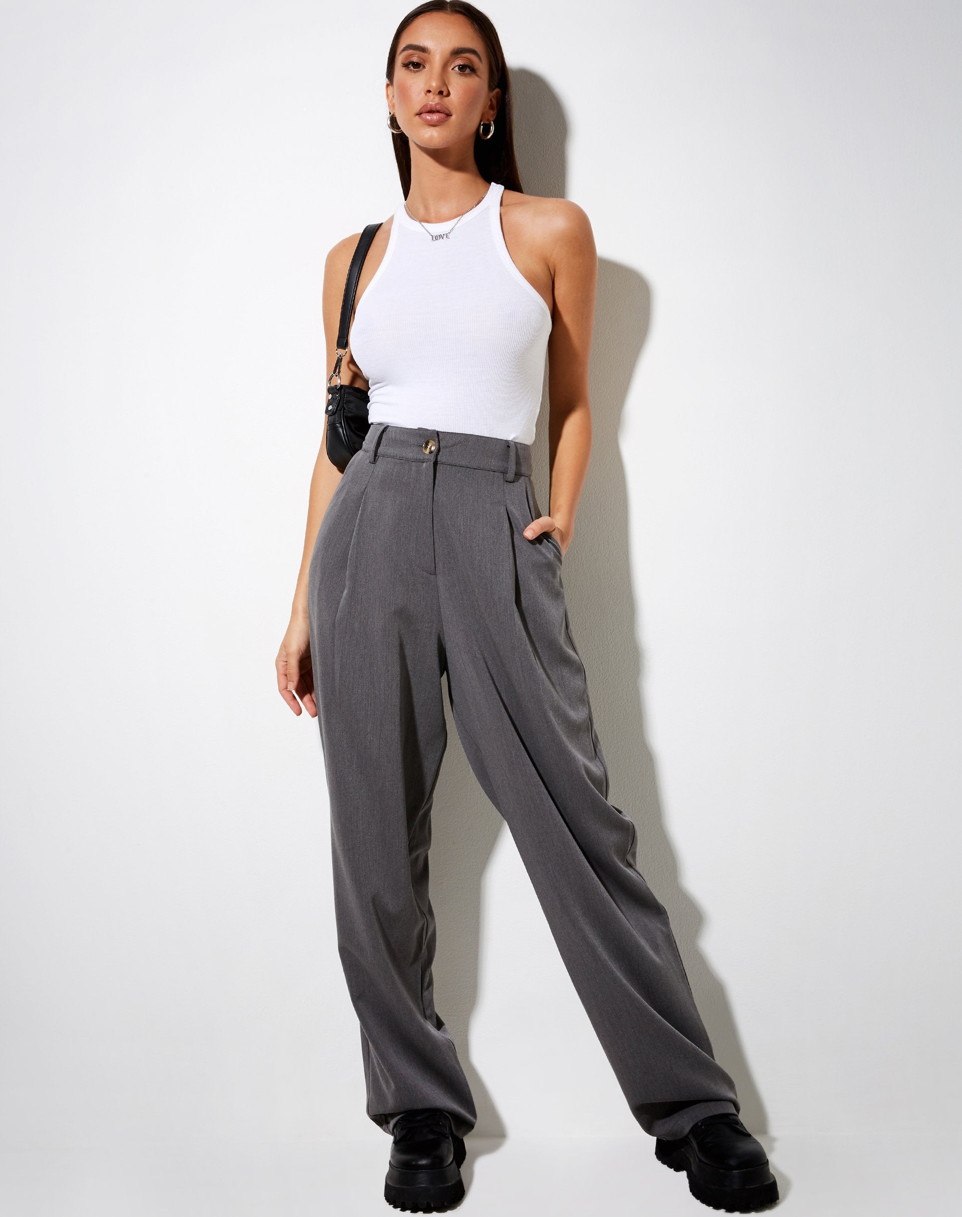 Immagine del pantalone Sakila in Charcoal sartoriale