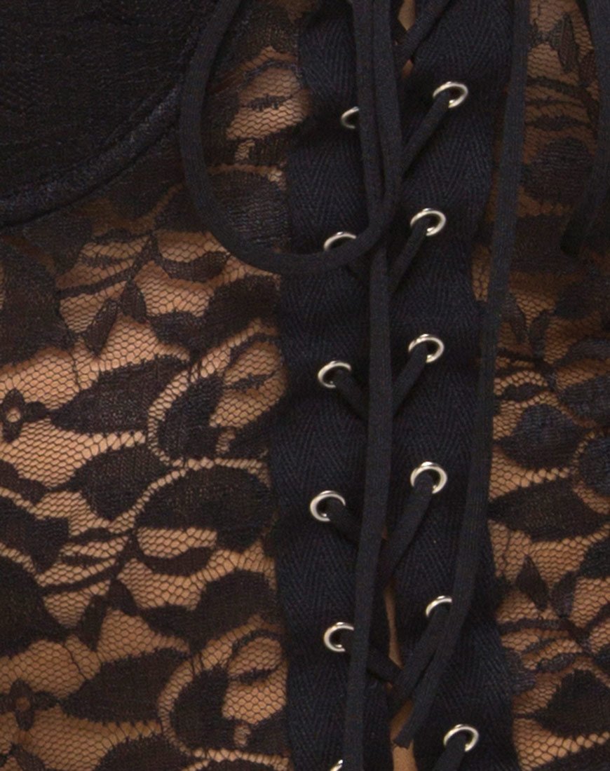 Immagine di Sakina Bodycon Dress in pizzo nero