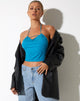 immagine di Salet Crop Top in maglia turchese