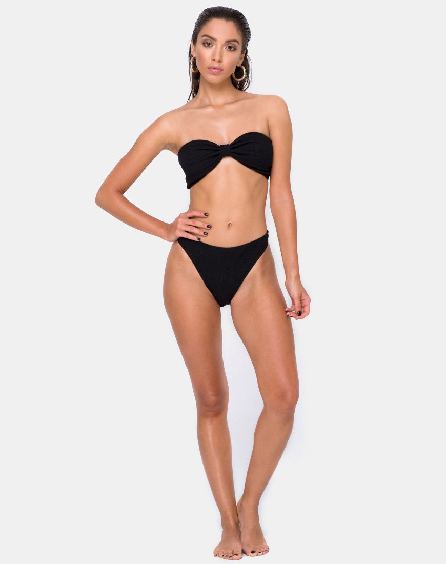 Immagine di Samara Bikini Top in Crinkle Rib Nero