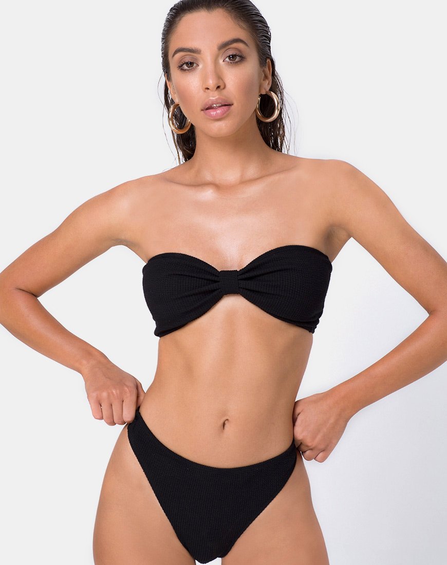 Immagine di Samara Bikini Top in Crinkle Rib Nero