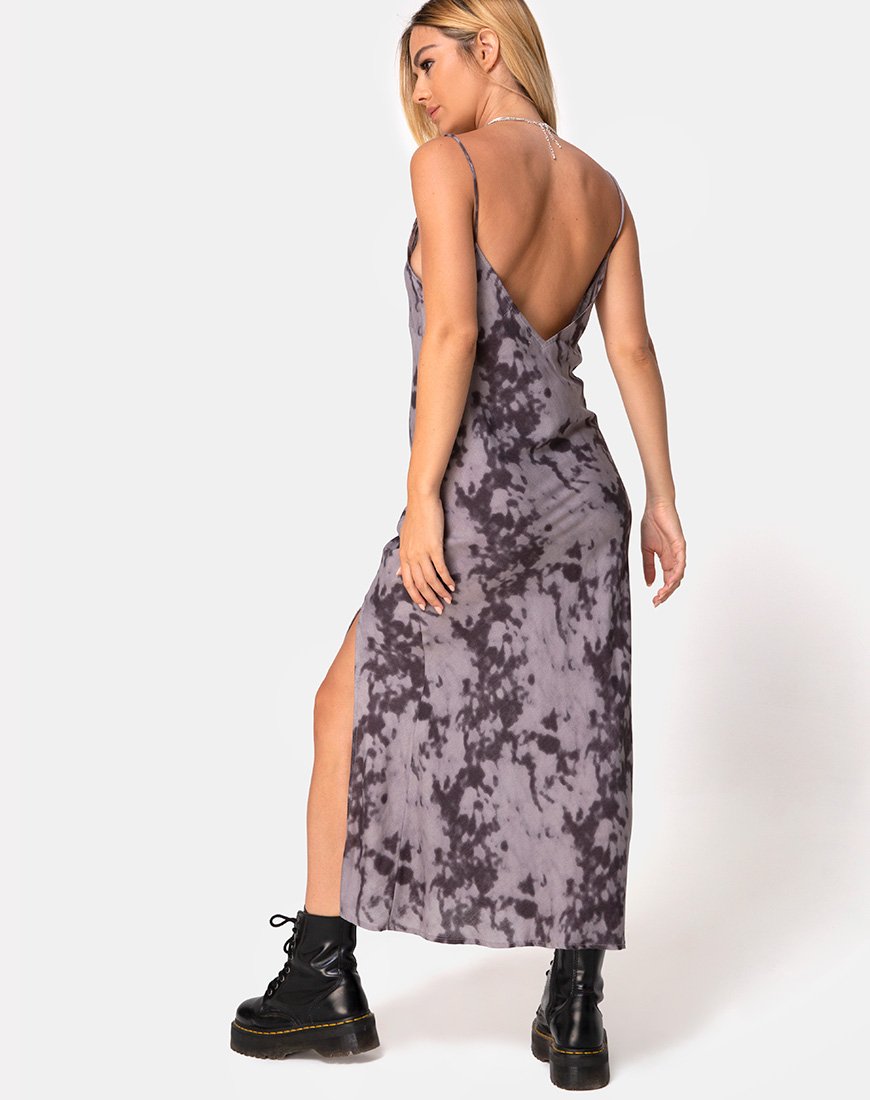 Immagine di Samia Midi Dress in grigio sbiancato Tie Dye