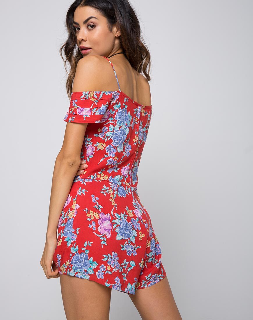 Samitta - Tuta a spalla fredda in Fleur vintage