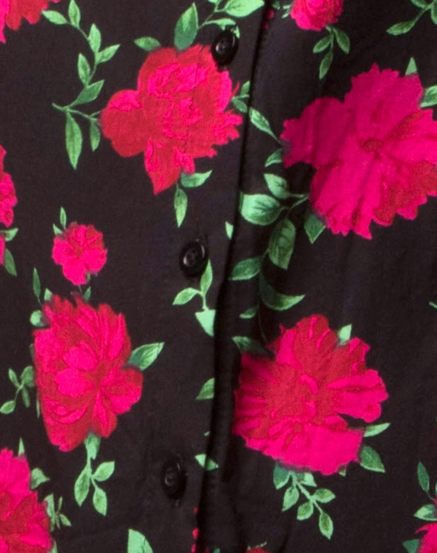 Immagine di Sanna Slip Dress in Valeria Rose Nero e Rosso