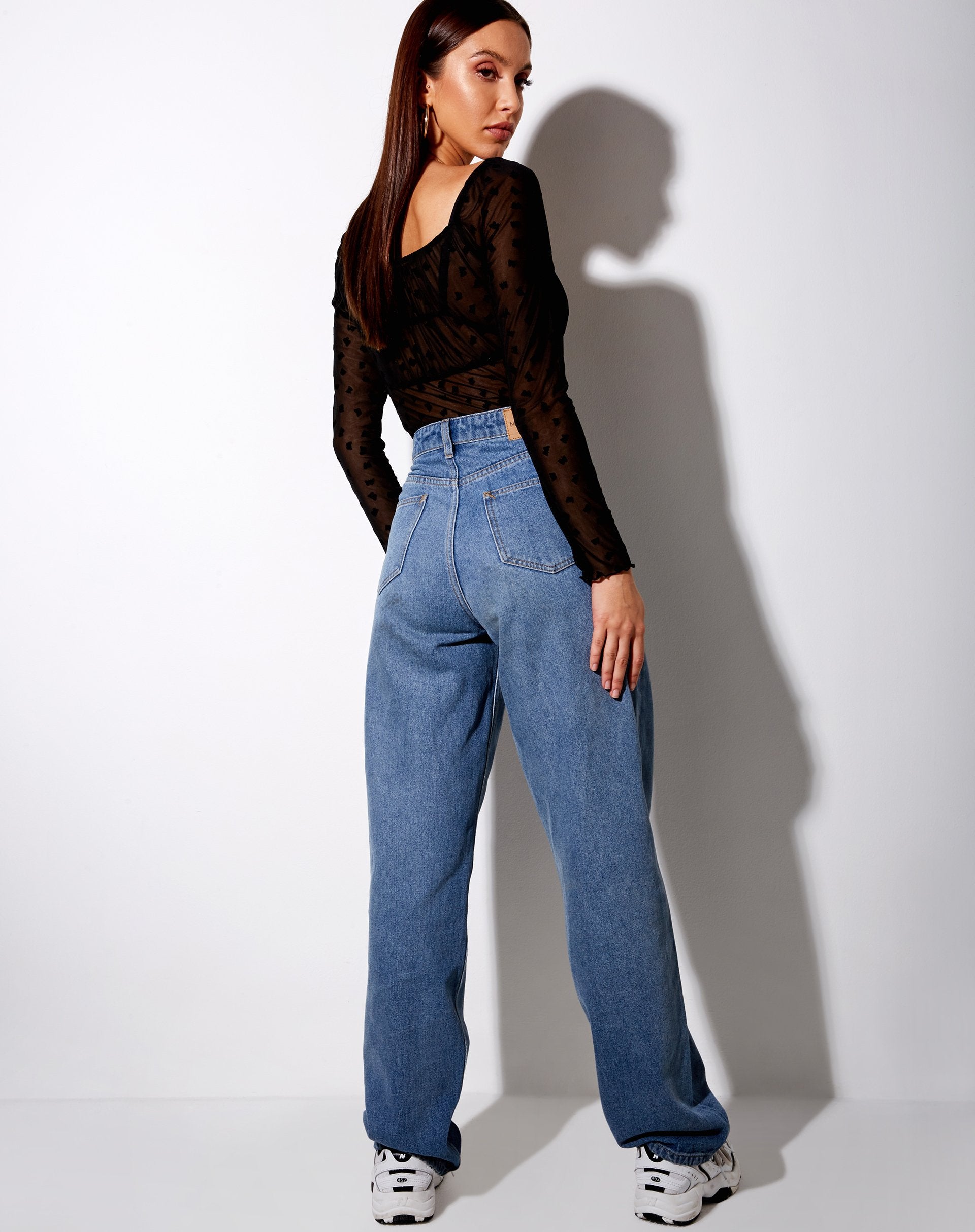 Immagine di Sanila Crop Top in Flock nero Flutterby