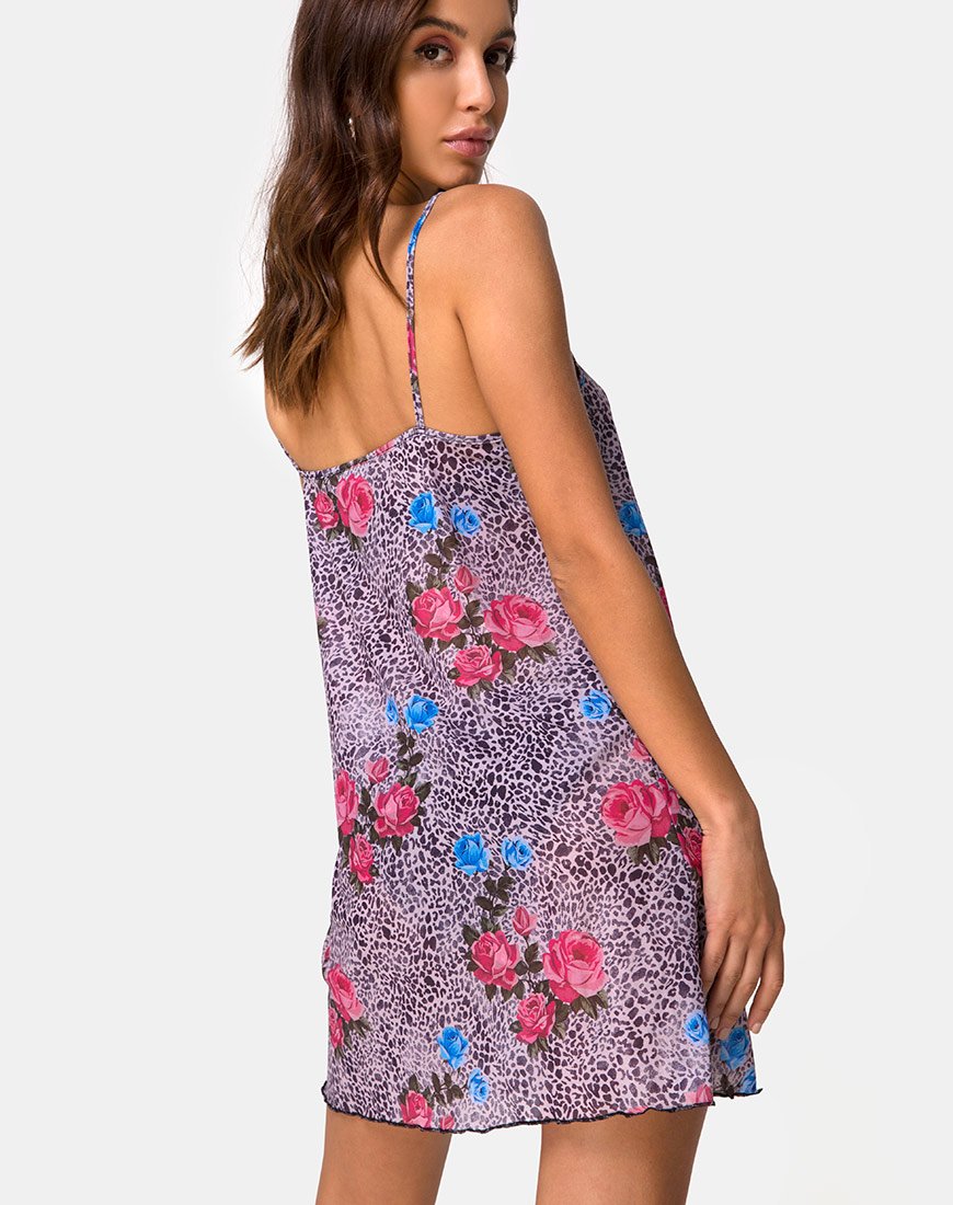 Abito Sanita in rete con stampa Jungle Rose