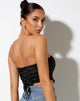 Immagine di Sanja Top a fascia in satin nero