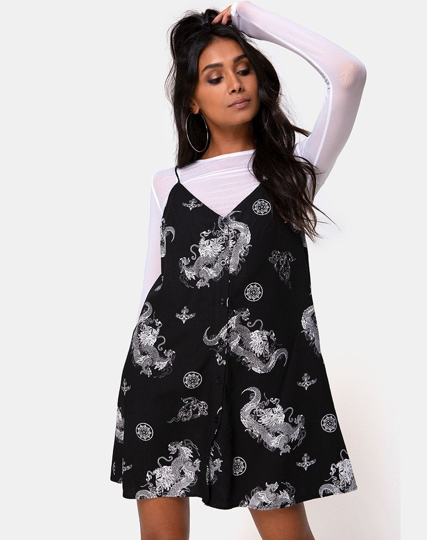 Immagine di Sanna Slip Dress in Dragon Black