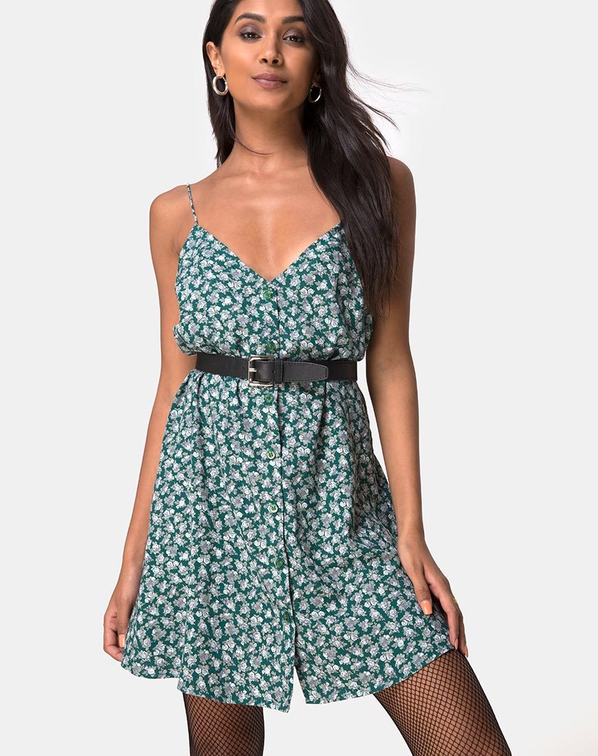 Sanna Slip Dress in Floral Bloom Verde