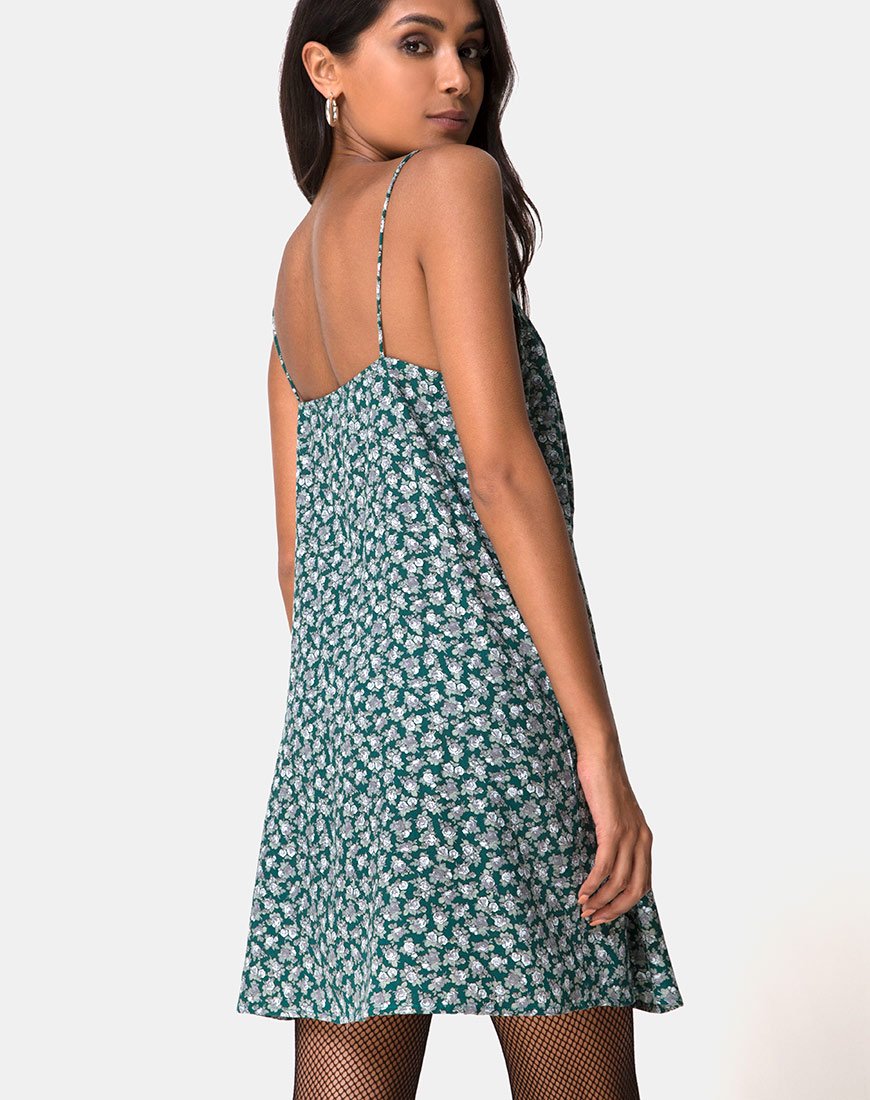 Immagine di Sanna Slip Dress in Floral Bloom Verde