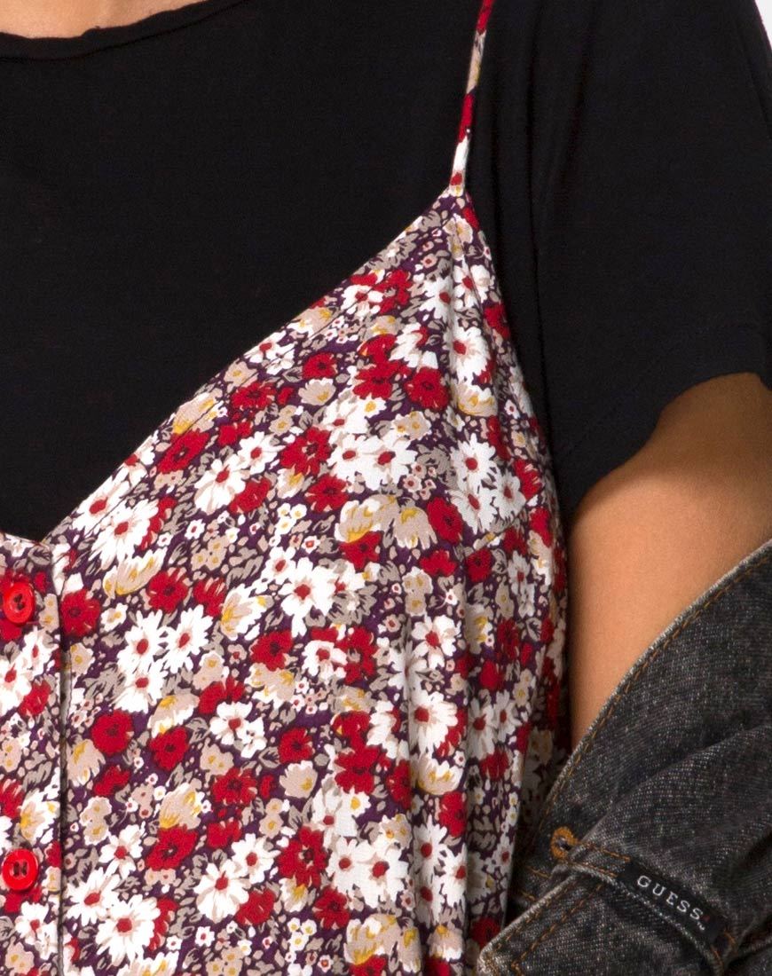 Immagine di Sanna Slip Dress in rosso con fascino floreale