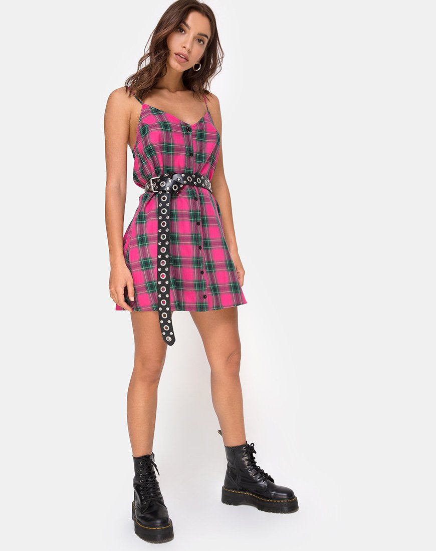 Immagine di Sanna Slip Dress in rosa e verde check