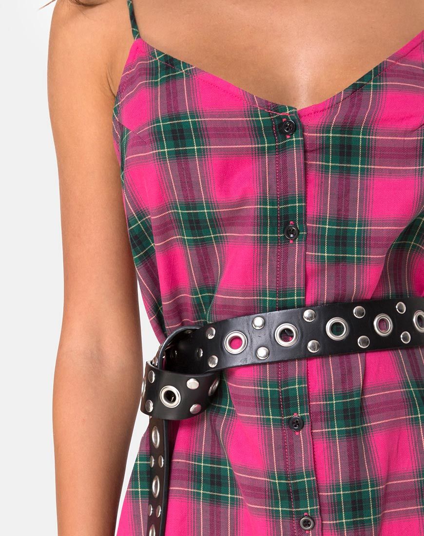 Immagine di Sanna Slip Dress in rosa e verde check
