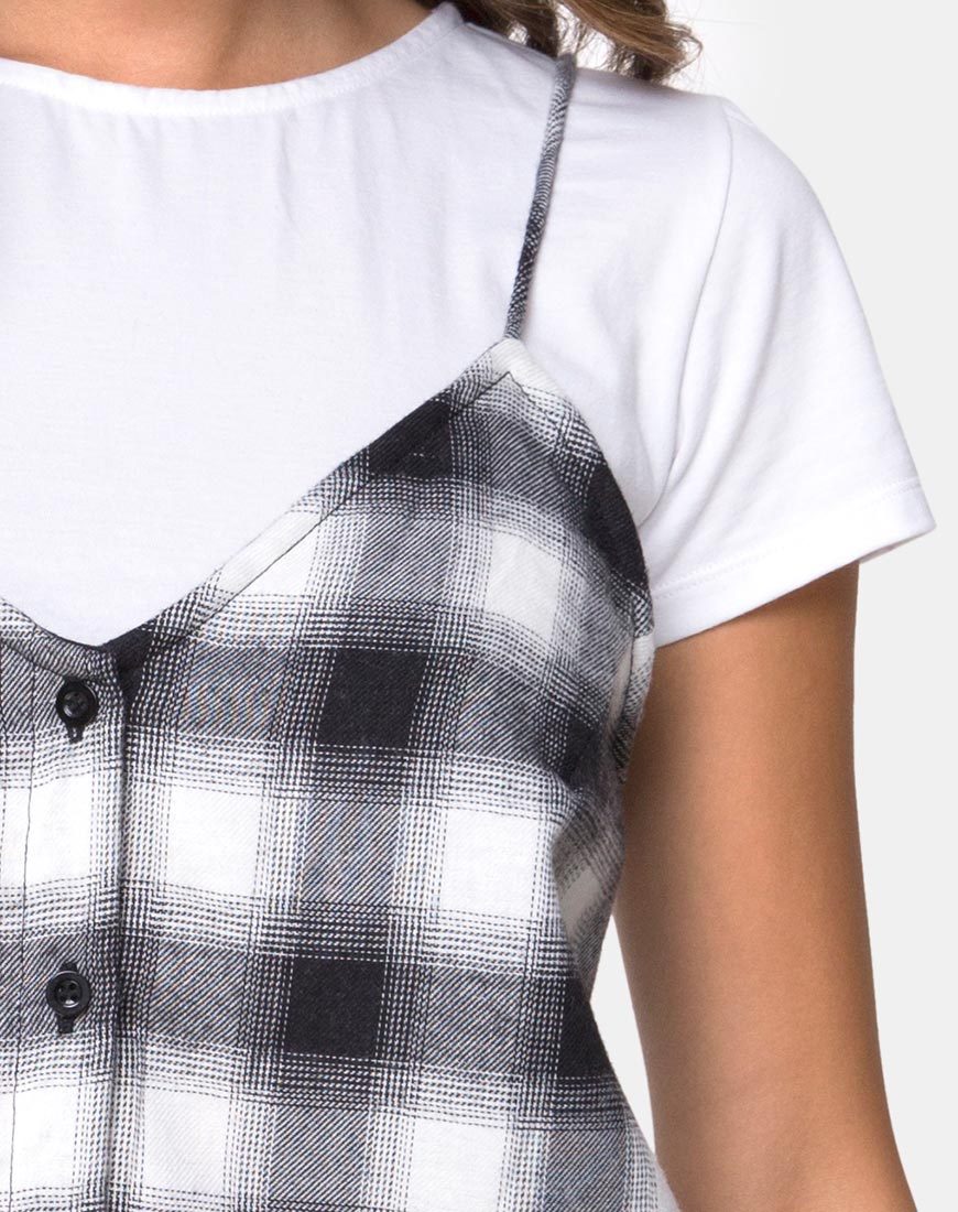 Immagine di Sanna Abito in Plaid Bianco e Nero