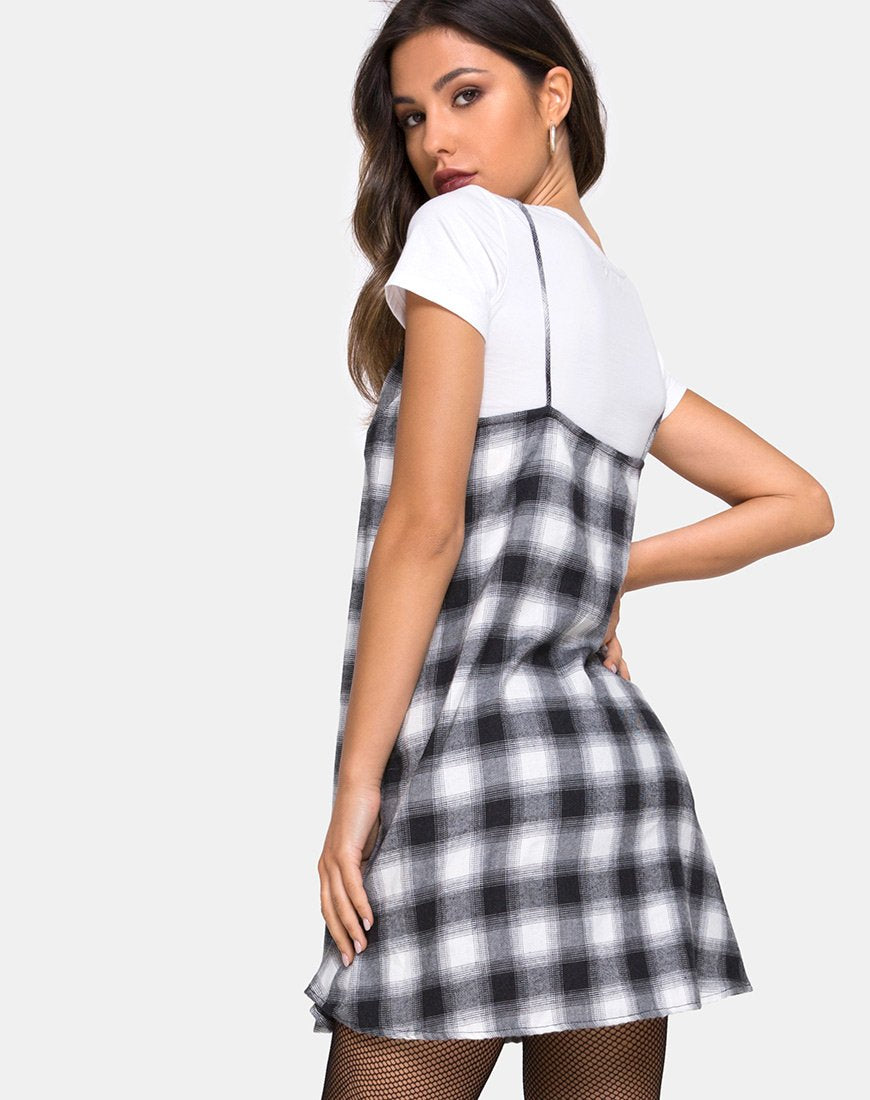 Immagine di Sanna Abito in Plaid Bianco e Nero