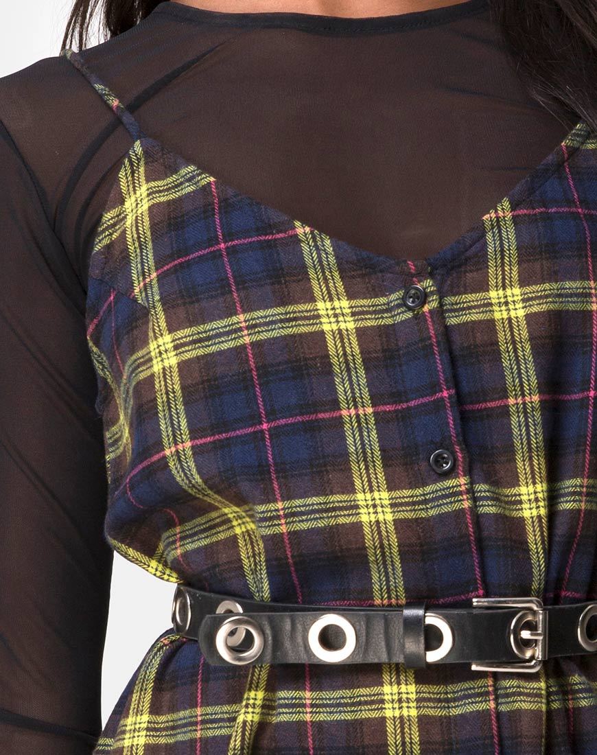 Immagine di Sanna Slip Dress in Plaid Marrone Giallo Check