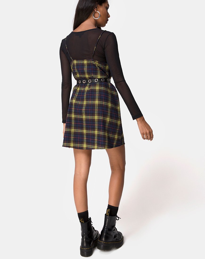 Immagine di Sanna Slip Dress in Plaid Marrone Giallo Check