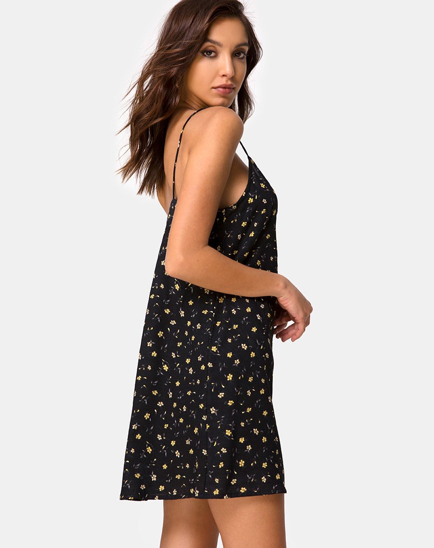 Immagine di Sanna Slip Dress in Pretty Petal Nero